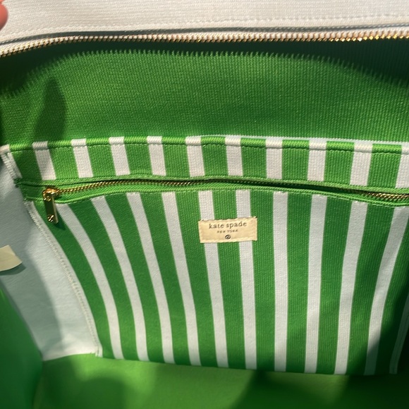 NEW Kate Spade x Target Green and Baby Blue Heavy Canvas Tote Bag - Picture 7 of 7